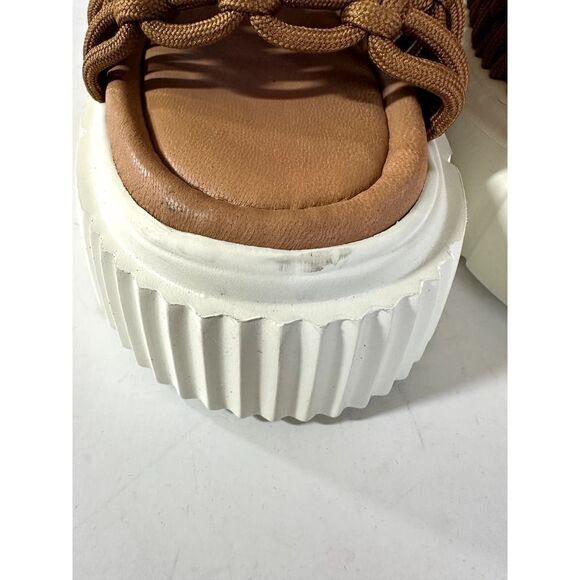 ANTHROPOLOGIE MAEVE Women's Crochet Platform Slides Brown Size 39/8 - Picture 4 of 14